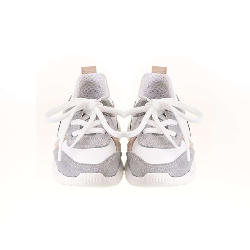 Beyaz Krem Bağcıklı Sneaker