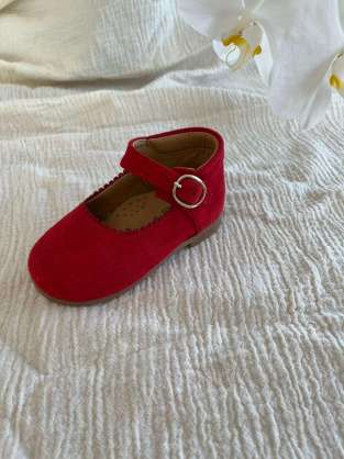 Wolke Baby Kırmızı Süet Balerina Çocuk Ayakkabısı 